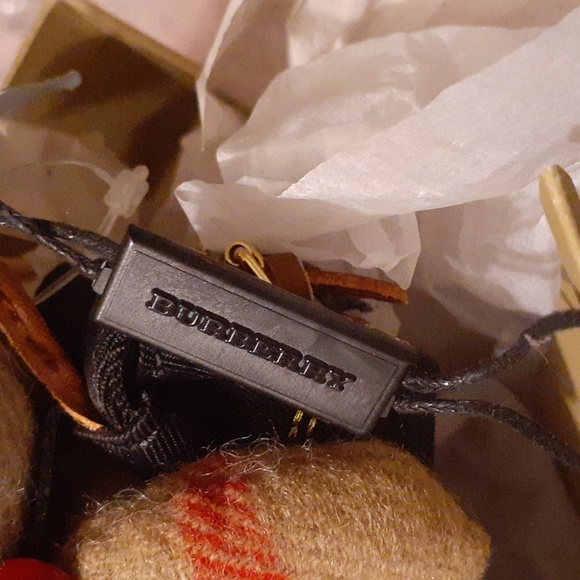 BURBERRY THOMAS BEAR Signature Check Bow tie Backpack Keychain AUTHENTIC - Picture 8 of 10